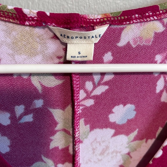 Aeropostale Pink Floral Y2K Wrap Style Dress-Sm - Picture 3 of 7